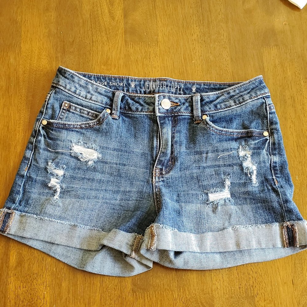 Distressed Denim Shorts